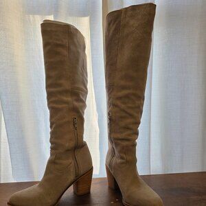 Silver Suede Over-the-knee Boots
